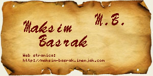 Maksim Basrak vizit kartica